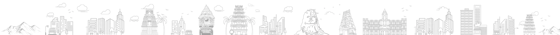 South India Cities & Landmarks Skyline